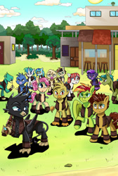 Size: 732x1091 | Tagged: safe, artist:candyclumsy, oc, oc only, earth pony, griffon, pegasus, pony, unicorn, comic:revolution of harmony, rebels