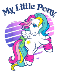 Size: 900x1100 | Tagged: safe, starshine, pegasus, pony, g1, official, cropped, design, female, heart, mare, merchandise, shirt design, simple background, solo, text, title drop, transparent background