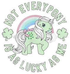 Size: 900x950 | Tagged: safe, minty (g1), earth pony, pony, g1, official, clover, design, female, mare, merchandise, rainbow, shirt design, simple background, solo, text, transparent background