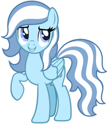 Size: 1024x1181 | Tagged: safe, artist:pegasski, oc, oc only, oc:sapphire raindrops, pegasus, pony, g4, female, mare, raised hoof, simple background, solo, transparent background