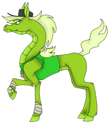 Size: 2624x2949 | Tagged: safe, artist:agdapl, dragon, hybrid, longma, arm wraps, clothes, crossover, hat, high res, male, raised hoof, scout (tf2), simple background, solo, species swap, team fortress 2, transparent background