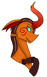 Size: 1992x3238 | Tagged: safe, artist:agdapl, changedling, changeling, bust, changedlingified, crossover, curved horn, horn, male, scout (tf2), simple background, smiling, species swap, team fortress 2, transparent background