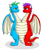 Size: 550x637 | Tagged: safe, artist:ukulelepineapplecat, oc, oc only, dragon, conjoined, conjoined twins, dragon oc, duo, fusion, simple background, white background