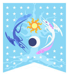 Size: 846x942 | Tagged: safe, artist:gallantserver, princess celestia, princess luna, tree of harmony, pony, g4, flag of equestria