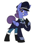 Size: 1127x1335 | Tagged: safe, artist:moonatik, oc, oc only, unnamed oc, pegasus, pony, new lunar millennium, alternate timeline, boots, clothes, female, gloves, hair bun, hat, looking at you, mare, military uniform, nightmare takeover timeline, overcoat, peaked cap, pegasus oc, shoes, simple background, smiling, smiling at you, solo, tail bun, transparent background, uniform