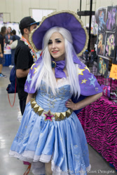 Size: 2497x3745 | Tagged: safe, artist:mieucosplay, trixie, human, bronycon, bronycon 2017, g4, cape, clothes, cosplay, costume, hand on hip, hat, high res, irl, irl human, photo, trixie's cape, trixie's hat
