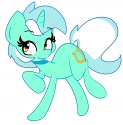 Size: 2108x2139 | Tagged: safe, artist:kindakismet, lyra heartstrings, pony, unicorn, g4, cute, female, high res, lyrabetes, mare, simple background, smiling, solo, white background