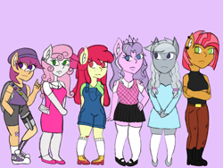 Size: 2048x1536 | Tagged: safe, artist:mintymelody, apple bloom, babs seed, diamond tiara, scootaloo, silver spoon, sweetie belle, anthro, g4, converse, female, lesbian, ship:scootabelle, shipping, shoes, teenager