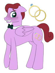 Size: 1153x1536 | Tagged: safe, artist:colorcodetheartist, heart throb, pegasus, pony, beauty mark, blushing, bowtie, cutie mark, generation leap, rule 63, simple background, transparent background