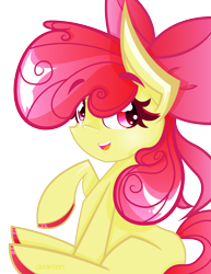 Size: 1280x1656 | Tagged: safe, artist:mavdpie, apple bloom, earth pony, pony, g4, colored hooves, female, filly, solo, watermark