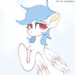 Size: 1200x1200 | Tagged: safe, artist:memengla, oc, oc only, pegasus, pony, looking at you, male, simple background, solo