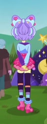 Size: 246x649 | Tagged: safe, screencap, supernova zap, equestria girls, equestria girls series, g4, lost and pound, spoiler:eqg series (season 2), arm behind back, back, bow, cool scarf guy, cropped, female, hair bow, lost and pound: spike, su-z