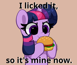 Size: 4504x3832 | Tagged: safe, artist:kittyrosie, twilight sparkle, alicorn, pony, :3, burger, cute, female, food, hay burger, mare, pure unfiltered evil, solo, that pony sure does love burgers, twiabetes, twilight burgkle, twilight sparkle (alicorn)