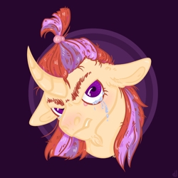 Size: 1226x1226 | Tagged: safe, artist:skior, moondancer, pony, g4, bust, crying, floppy ears, portrait, solo