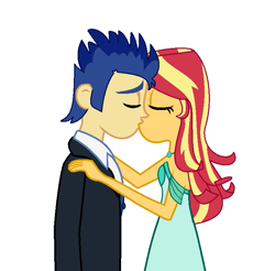 Size: 761x749 | Tagged: safe, artist:brightstar40k, flash sentry, sunset shimmer, equestria girls, g4, clothes, dress, duo, female, gala dress, male, ship:flashimmer, shipping, simple background, straight, white background