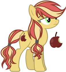 Size: 1311x1434 | Tagged: safe, artist:dayspringsentryyt, oc, oc only, earth pony, pony, female, mare, offspring, parent:applejack, parent:flim, parents:flimjack, simple background, solo, transparent background