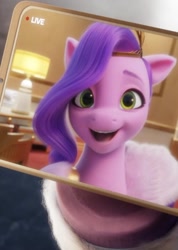 Size: 1242x1749 | Tagged: safe, screencap, pipp petals, g5, my little pony: a new generation, spoiler:my little pony: a new generation, 3d, female, mare, phone
