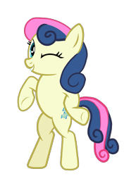 Size: 1583x2048 | Tagged: safe, artist:misterhobo1212, bon bon, sweetie drops, earth pony, pony, g4, bipedal, looking at you, one eye closed, simple background, transparent background, vector, wink, winking at you