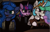 Size: 1792x1164 | Tagged: safe, artist:marsminer, princess celestia, princess luna, twilight sparkle, alicorn, pony, g4, car, car interior, clothes, driving, female, meme, night at the roxbury, open mouth, ponified meme, royal sisters, siblings, sisters, song reference, trio, what is love, wings