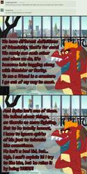 Size: 900x1793 | Tagged: safe, artist:queencold, garble, dragon, ask garble, g4, complaining, manehattan, solo