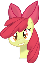 Size: 5000x6747 | Tagged: safe, artist:dropple-rd, apple bloom, earth pony, pony, g4, bust, female, filly, grin, portrait, smiling, solo