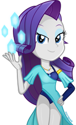 Size: 1000x1639 | Tagged: safe, artist:mr-breadman, rarity, equestria girls, g4, clothes, female, legs together, leotard, magic, show accurate, simple background, solo, transparent background, vector