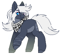 Size: 203x183 | Tagged: safe, artist:inspiredpixels, oc, oc only, pony, animated, bandana, blinking, gif, looking at you, pale belly, pixel art, raised hoof, simple background, solo, transparent background
