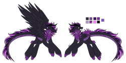 Size: 2935x1462 | Tagged: safe, artist:inspiredpixels, oc, oc only, original species, pony, floppy ears, gritted teeth, reference sheet, simple background, solo, spread wings, transparent background, wings