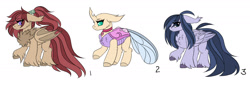 Size: 1825x618 | Tagged: safe, artist:inspiredpixels, oc, oc only, changedling, changeling, pony, adoptable, changedling oc, changeling oc, chest fluff, simple background, white background