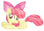 Size: 629x444 | Tagged: safe, artist:heartinarosebud, apple bloom, earth pony, pony, g4, female, filly, lying down, prone, sketch, smiling, solo