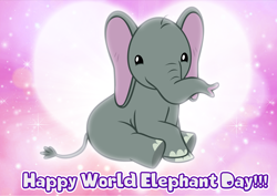 Size: 5522x3918 | Tagged: safe, artist:andoanimalia, muriel, elephant, sitting, world elephant day