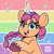 Size: 4000x4000 | Tagged: safe, artist:partypievt, sunny starscout, earth pony, pony, g5, spoiler:g5, braid, braided ponytail, cute, fake horn, fake unicorn, rainbow, solo, sparkles, sunnybetes, that was fast, unicorn costume, unshorn fetlocks