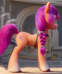 Size: 511x605 | Tagged: safe, edit, edited screencap, screencap, sunny starscout, earth pony, pony, g5, my little pony: a new generation, 3d, concave belly, female, mare, side view, slender, solo, thin