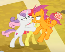 Size: 591x477 | Tagged: safe, screencap, apple bloom, scootaloo, sweetie belle, earth pony, pegasus, pony, unicorn, g4, growing up is hard to do, bipedal, candy, cropped, cutie mark crusaders, female, food, lollipop, older, older apple bloom, older cmc, older scootaloo, older sweetie belle, trio, trio female, windswept mane