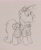 Size: 1678x2048 | Tagged: safe, artist:mellodillo, derpy hooves, pegasus, pony, g4, female, mailbag, mailpony, mare, monochrome, open mouth, sketch, smiling, solo, traditional art