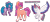 Size: 1024x453 | Tagged: safe, artist:gamingstarluigisin, izzy moonbow, sunny starscout, zipp storm, earth pony, pegasus, pony, unicorn, g5, chest fluff, female, mare, simple background, transparent background, unshorn fetlocks