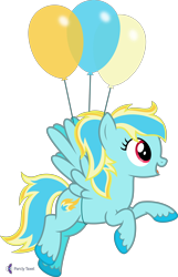 Size: 4000x6222 | Tagged: safe, artist:parclytaxel, artist:starponys87, oc, oc only, oc:blazey blue, pegasus, pony, .svg available, absurd resolution, balloon, female, flying, mare, monthly reward, raised hoof, simple background, smiling, solo, transparent background, unshorn fetlocks, vector