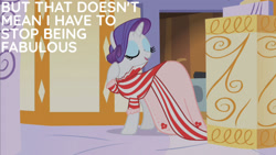 Size: 1280x720 | Tagged: safe, edit, edited screencap, editor:quoterific, screencap, rarity, pony, unicorn, g4, green isn't your color, season 1, clothes, dress, eyes closed, female, mare, open mouth, smiling, solo