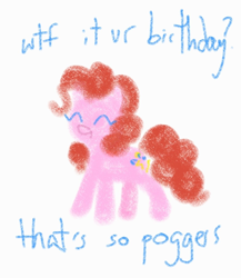 Size: 1080x1245 | Tagged: safe, artist:breezietype, pinkie pie, earth pony, pony, g4, birthday, eyes closed, female, mare, smiling, solo