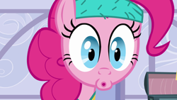 Size: 1920x1080 | Tagged: safe, screencap, pinkie pie, earth pony, pony, a friend in deed, g4, season 2, faic, female, mare, solo, sugarcube corner, workout outfit