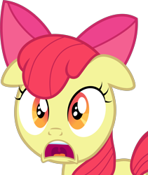 Size: 6237x7392 | Tagged: safe, artist:hawkehawkehawke, apple bloom, earth pony, pony, g4, season 5, the mane attraction, female, filly, floppy ears, open mouth, simple background, solo, surprised, transparent background, vector, wide eyes