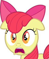 Size: 6237x7392 | Tagged: safe, artist:hawkehawkehawke, apple bloom, earth pony, pony, g4, my little pony: friendship is magic, season 5, the mane attraction, absurd resolution, female, filly, floppy ears, open mouth, simple background, solo, surprised, transparent background, vector, wide eyes