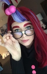 Size: 690x1091 | Tagged: safe, artist:maddymoiselle, moondancer, human, g4, clothes, cosplay, costume, glasses, irl, irl human, photo