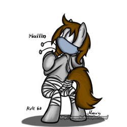 Size: 1500x1500 | Tagged: safe, artist:srmario, oc, oc only, earth pony, pony, bandage, bipedal, clothes, earth pony oc, face mask, hoodie, mask, signature, simple background, solo, transparent background