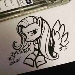 Size: 595x592 | Tagged: safe, artist:veskler, fluttershy, pegasus, pony, g4, female, inktober, inktober 2016, lineart, mare, wings