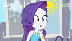 Size: 3410x1920 | Tagged: safe, screencap, rarity, best trends forever, best trends forever: twilight sparkle, equestria girls, g4, my little pony equestria girls: better together, bracelet, camera shot, female, geode of shielding, jewelry, magical geodes, open mouth, rarity peplum dress, solo