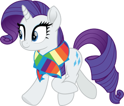 Size: 3517x3000 | Tagged: safe, artist:cloudy glow, rarity, pony, g4, rainbow roadtrip, clothes, high res, scarf, simple background, solo, transparent background, vector