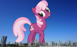 Size: 2418x1482 | Tagged: safe, artist:juniberries, artist:thegiantponyfan, cheerilee, earth pony, pony, g4, dubai, female, giant pony, giant/macro earth pony, giantess, highrise ponies, irl, macro, mare, mega giant, photo, ponies in real life