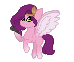 Size: 2223x1855 | Tagged: safe, artist:youraveragepony, pipp petals, pegasus, pony, g5, adorapipp, coat markings, cute, female, flying, high res, mare, microphone, simple background, socks (coat markings), solo, transparent background, wings