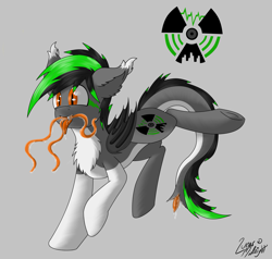 Size: 3177x3024 | Tagged: safe, artist:officiallunardj, oc, oc only, oc:dj radz, bat pony, monster pony, original species, tatzlpony, high res, solo, tail maw, tentacle tongues, tongue out